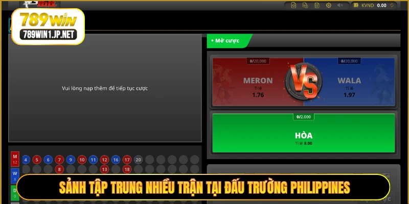 Sảnh tập trung nhiều trận tại đấu trường Philippines
